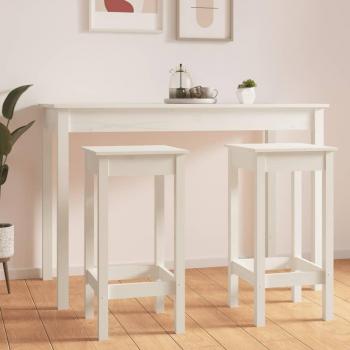 Taburetes de cocina vidaXL 2 uds madera maciza pino blanco 40x40x78 cm