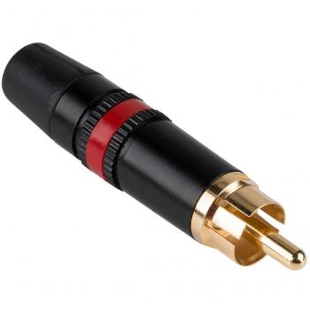 Conector RCA Masculino Neutrik Rean NYS373-2 con Contactos Dorados y Anillo Rojo