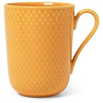 Taza de Porcelana Rhombe Color Amarillo 33 cl con Asa