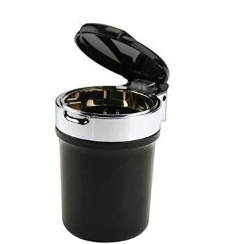 niceeshop(TM) Negro/ Plata Universal Cenicero Creativa Soporte de Ceniza Cigarrillo LED de la Moda para Coche