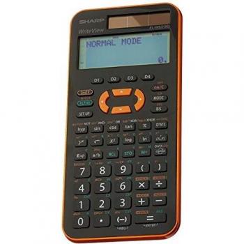 Calculadora Científica Escolar Sharp EL-W531 XG - Naranja, 12 dígitos, solar y batería