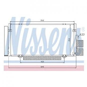 Condensador de aire acondicionado NISSENS 94885, compatible con sistemas de aire acondicionado, alta eficiencia, diseño optimizado para un mejor rendimiento térmico, fabricado con materiales de calidad para mayor durabilidad