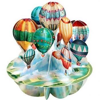 Santoro Pirouette, tarjeta de felicitación 3D Pop Up – Globos de aire caliente – para ella, para Él, cumpleaños, gracias