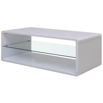 vidaXL Mesa de Centro Alto Brillo Blanco