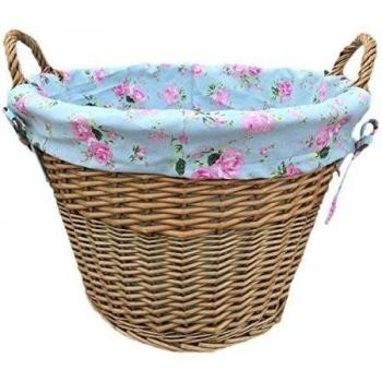 Red Hamper - Lavar la cesta de la antigüedad de registro con una alimentación rose cottage