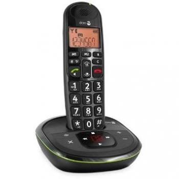 Teléfono fijo DECT Senior con contestador automático Doro PhoneEasy 105wr en color negro