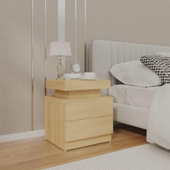 Mesita de noche de madera de ingeniería 45x35x52 cm en colores Blanco, Negro y Gris, ideal para habitación, dormitorio, salón o estudio, también funciona como mesa auxiliar