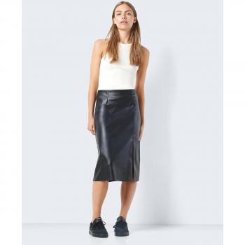 Falda midi de polipiel Noisy May