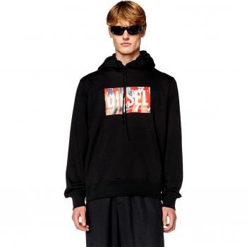 Diesel - Sudadera de hombre en negro con capucha, modelo Ginn L4