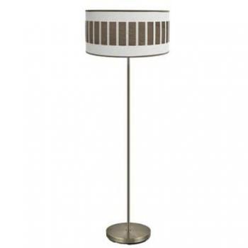 Lámpara de Pie Elegante Ivanna Cuero/Blanco-Madera Oscura 163x40x40 cm