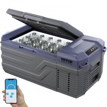 Nevera de Compresión Portátil 15 L, Mini Nevera Ajustable -20°C a 20°C para Coche y Camping, 12/24V CC y 100-240V CA