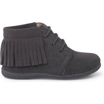 Botas de bebé de piel con flecos y cordones