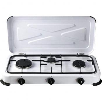 Cocina de Gas Portátil Papillon Plus3 con 3 Fuegos, Consumo 252 g/h, Potencia 3.45 kW, Dimensiones 580x330x95 mm