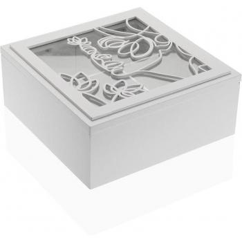 Caja Decorativa Versa Madera MDF 20 x 8 x 20 cm