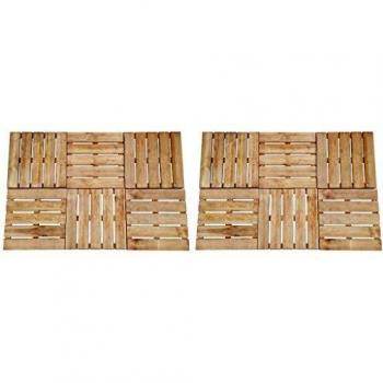 vidaXL 12x Baldosas de Porche 50x50 cm Madera de Pino Marrón Suelo Loza Azulejo Teja Loseta Baldosín Terraza Veranda Balcón Resistente Intemperie