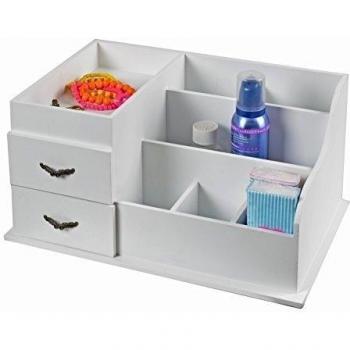 ts-ideen Organizer cofre alhajero para ornamenros de madera estilo de la alquería rustico para baño pasillo cocina sala blanco