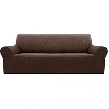 Deconovo Funda para Safá Elástica Protectora Elegante 4 Plazas Chocolate