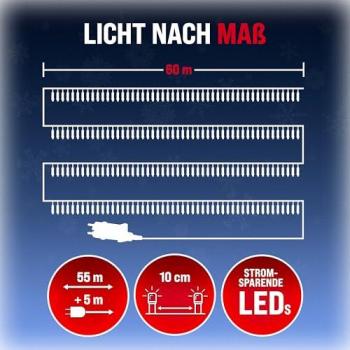 Cadena de Luces Navidad 600 LED Multicolor 60m con Mando a Distancia y Temporizador IP44 para Interior y Exterior