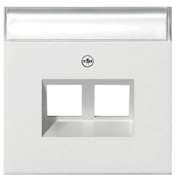 Cubierta Modular Jack 30° Doble Interruptor Superficie con Campo de Etiquetas Color Blanco Brillante Gira 2640112