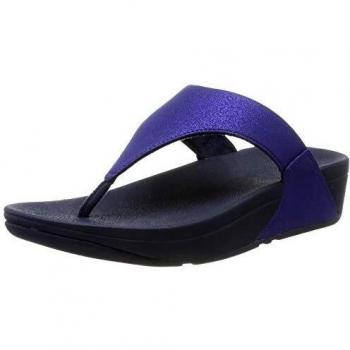 FitFlop Lulu Shimmer, Sandalias con Punta Abierta, Azul Midnight Navy 399, 36 EU