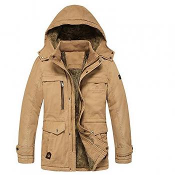 TTLIFE Abrigo de Algodón para Hombres,con Capucha Grueso Fuerte,Cortaviento Guateado Acolchado del Invierno
