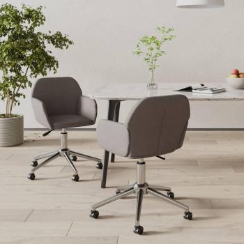 Swivel Dining Chairs Set of 2 Dark Gray Fabric