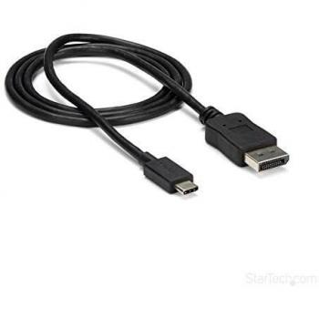 StarTech.com 3ft/1m USB C to DisplayPort 1.2 Cable 4K 60Hz - USB-C to DisplayPort Adapter Cable - HBR2 - USB Type-C DP Alt Mode to DP Monitor Video Cable - Works w/ Thunderbolt 3 - Black