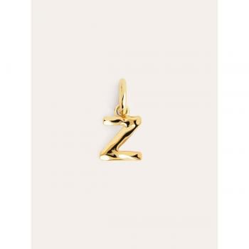 Charm Letter Organic de plata bañada en oro Letra Z