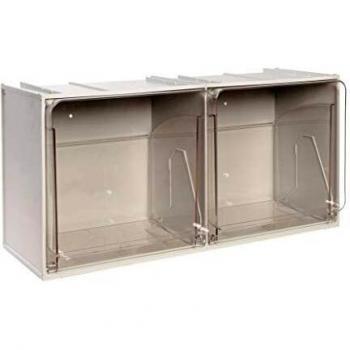 Caja de almacenamiento modular Crystal Box con 2 cajones - Dimensiones: 60 x 24 x 30 cm - Color gris claro