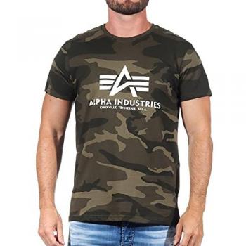 Camiseta Básica Camuflaje Verde Alpha Industries para Hombre