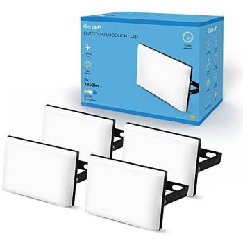 Pack 4 Focos LED Extraplanos de Exterior, 30W, 2850 Lúmenes, Luz Fría 6000K, Impermeables IP65 para Casa, Jardín y Garaje