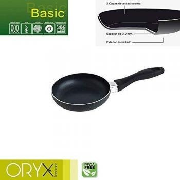 ORYX 5023200 Sartén Aluminio Antiadherente Basic, Alta Resistencia, Apta Inducción, Libre PFOA, Diámetro 16 cm, Espesor 3 mm