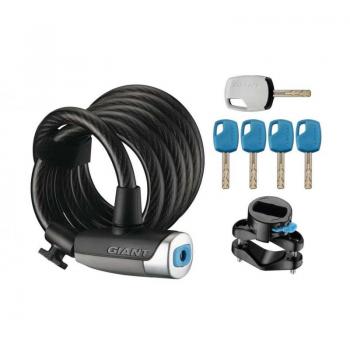 Giant Equipment Giant Surelock Flex Key Coil 12mm Cable Lock