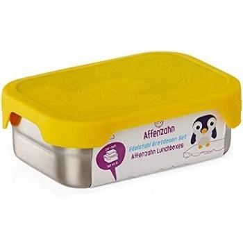 Affenzahn Juego de fiambreras de acero inoxidable, sin BPA, para niños y niñas, en el jardín de infancia y guardería, diseño de tigre, color plateado