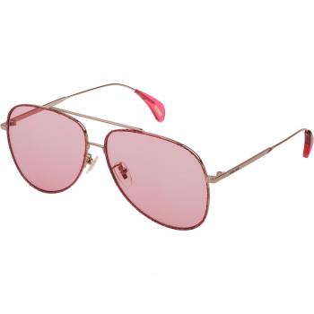 Police Women's Sunglasses SPL934-602A8X, 60mm Diameter, Gray/Rose Metal Frame