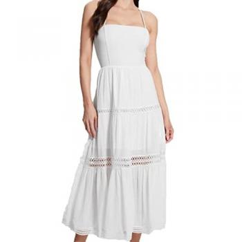 Vestido Largo de Mujer Guess Safa con Encaje y Lazo