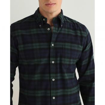 Brooks Brothers Men's Slim Fit Non-Iron Green Check Regent Flannel Shirt