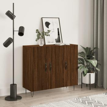 Aparador de madera de ingeniería 90x34x80 cm, mueble de almacenaje de salón, buffet para salón, armario auxiliar, armario de almacenamiento en color marrón roble