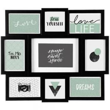 Marco decorativo para pared WellHome - 9 fotos color negro
