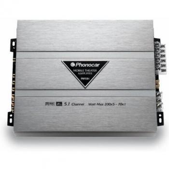 Amplificador 6 Canales Phonocar PH501 con 4x100W + 1x35W y Soporte Dolby Digital DTS