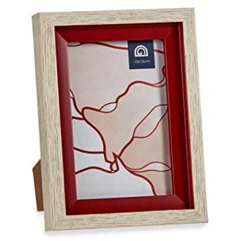 Marco de Fotos Cristal Rojo Madera Marrón Plástico (13,5 x 18,8 x 2 cm) (6 Unidades)