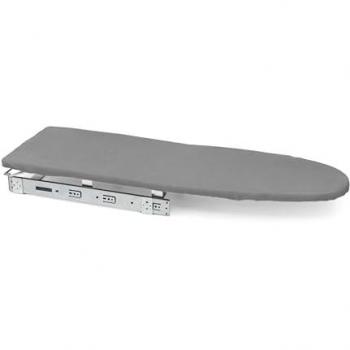 Emuca - Tabla de Planchar Plegable y Extraíble para Mueble Iron 2, Sistema Amortiguado, 890x300mm, Gris, Acero y Madera