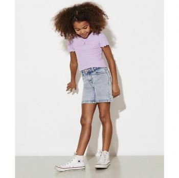 Shorts de mezclilla para niñas modelo Kogphine, diseño de 5 bolsillos, color azul claro, talla 158