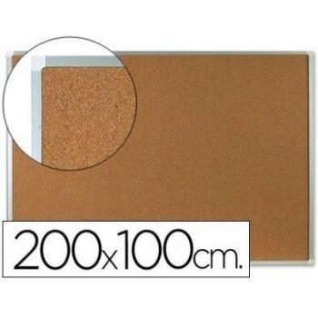 Q-Connect Pizarra Corcho Marco De Aluminio 200 x 100 Cm, Extra Corcho 5 mm