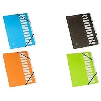 Carpeta organizadora Extendos Serie 122EL - Color Azul Flashy - 12 compartimentos neutros - Formato 24