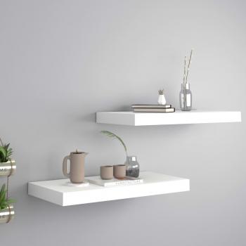 vidaXL Floating Wall Shelves 2 pcs White 50x23x3.8 cm MDF