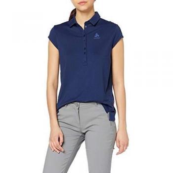 Odlo(Firm) - Polo para Mujer S/S de Lana de Ceramica, Mujer, Color Diving Navy, tamaño Large