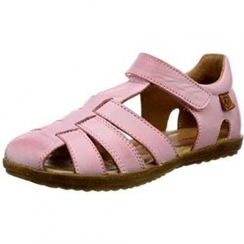 Sandalias Naturino de piel semicerradas para niños, color rosa, talla 22