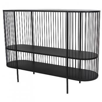 Consola ALEXIA - Metal negro - 2 estanterías