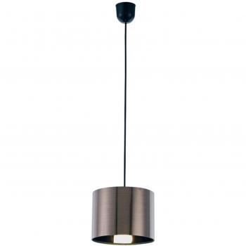 Lámpara colgante Dako Black 1 bombilla E27 pantalla cilíndrica metálica 22,5 cm